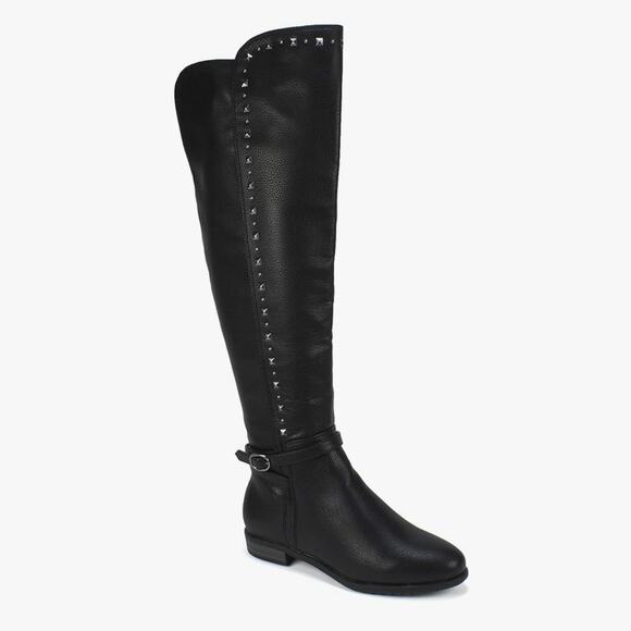 Rialto Ferrell Black Studded Over the Knee Riding Boots Women’s 6M Wide Calf - Picture 1 of 14